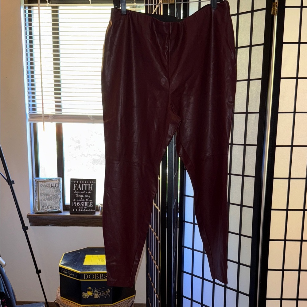 Lisa Rinna Collection Burgundy Skinny Pants